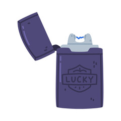 Electric Arc Lighter as Portable Device for Igniting Cigarette and Generating Flame Vector Illustration