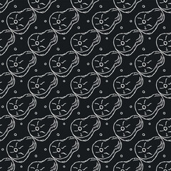 Seamless steak pattern. Drawn meat background