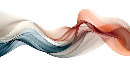 Fototapeta premium Fluid wavy lines flowing, wavy colors in motion, white background with soft colors curves. Luxury feeling. Generative AI.