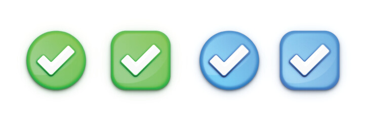 3d Checkmark Icon in blue and green theme, checkmark icon sets in vector illustration © Imran Art