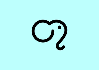 simple cute elephant logo design based on line design stylish