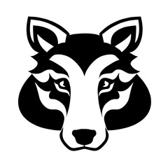 Animal head vector design black and white