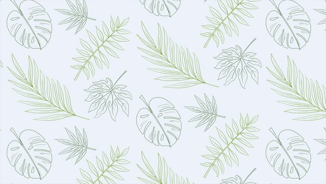 Green tropical leaves background pattern