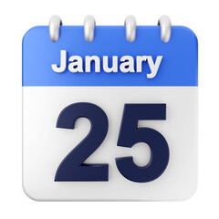 3d calendar january