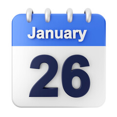 3d calendar january
