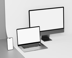 Responsive Web Design and website Mockup, Devices Mock up, Smartphone desktop tablet laptop template Mockup