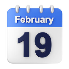 Obraz premium 3d calendar february