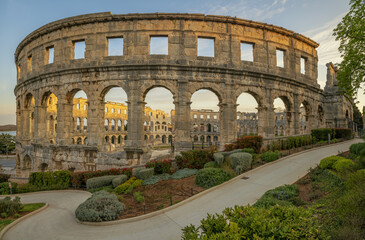 Fototapeta na wymiar Pula Arena. Roman amphitheater in Pula