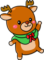 Christmas Rudolph Deer Illustration
