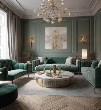 Luxurious Contemporary Living Room, Elegant Design and Modern Comfort for a Relaxing vibe
