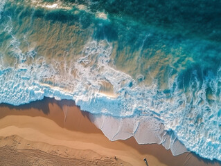 Fototapeta na wymiar Aerial drone view of sea and beach