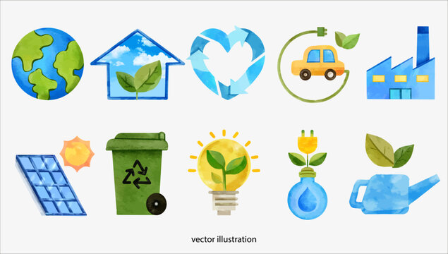 Earth Day. Environmental problems and environmental protection. Climate change illustration set. Characters hands holding planet earth, power Vector illustration. 