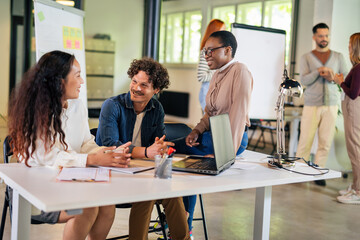 Group of multiethnic business people working together in the office