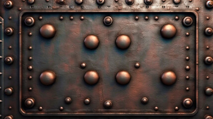 Generative Ai. an old metal plate with rivets and rivets