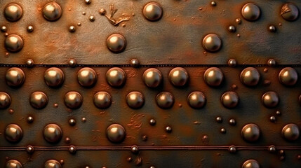 Generative Ai. an old rusty metal surface with rivets and dots