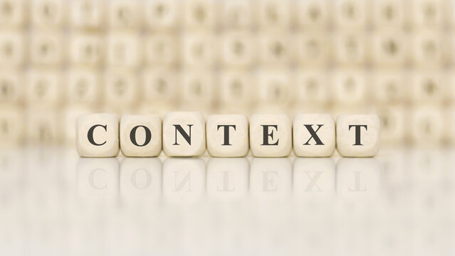 Word context made with wood building blocks