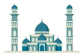 Islamic buildings silhouettes. Mosques vector design.