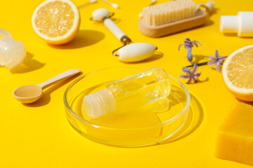 Concept of face and skin care supplies - Honey cosmetic