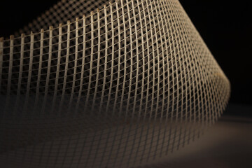 Abstract Background and texture of white curve net in dark background. 