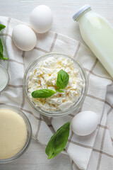 Concept of tasty food - different dairy products