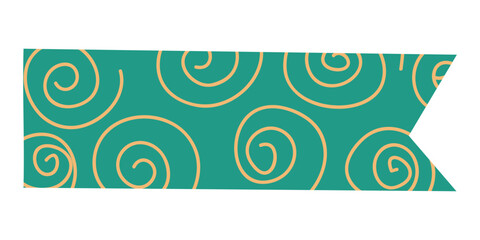 Washi tape design Illustration. Cute washi paper anchor, sticker, decoration, label, chevron, or ribbon. Washi tape, banner. Scrapbook element. Vector illustration.