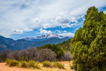 Rocky landscape scenery of Colorado Springs, Colorado