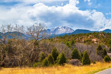 Rocky landscape scenery of Colorado Springs, Colorado