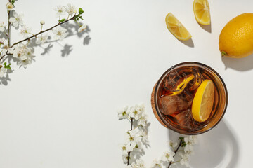 Fototapeta Ice tea - drink for refreshing in hot summer weather obraz
