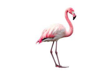 Bird Flamingo isolated on a white background with clipping path. Full Depth of field. PNG. Generative AI