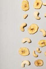 Tasty food concept - delicious dried fruits, space for text