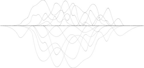 Abstract flow linear fluid wavy shape .Striped linear pattern . Music sound wave . Vector illustration