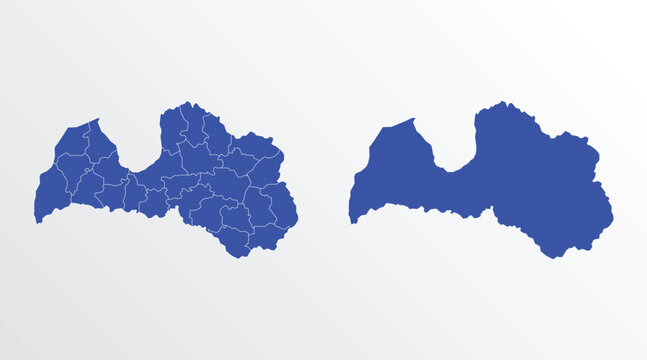 Latvia map vector illustration. blue color on white background