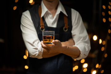 Businessmen in suits drinking  Celebrate whiskey
