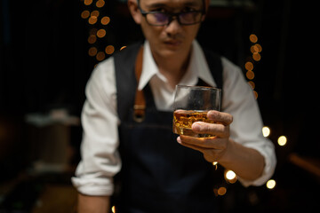 Businessmen in suits drinking  Celebrate whiskey