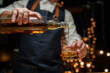 Businessmen in suits drinking  Celebrate whiskey