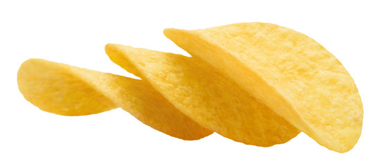 Delicious potato chips cut out