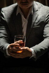 Businessmen in suits drinking  Celebrate whiskey.