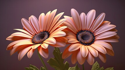 Pink cosmos flower 3d rendered hd wallpaper, 3d illustrated flowers