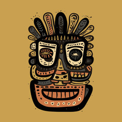 abstract tribal face mask vector illustration
