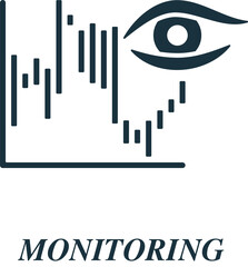 Monitoring icon. Monochrome simple sign from data analytics collection. Monitoring icon for logo, templates, web design and infographics.