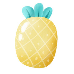 Summer Pineapple watercolor illustration
