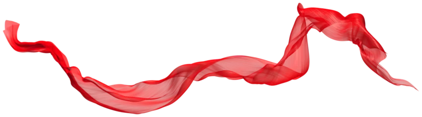 Türaufkleber Abstract wave flowing red fabric on transparent. 3d render © kodochigov