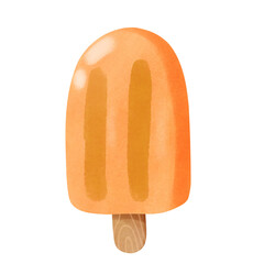 Orange Ice cream bar watercolor