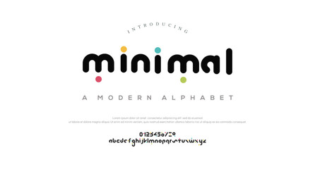 Minimal abstract technology alphabet tech font. digital space typography vector illustration design