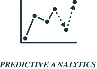 Predictive analytics icon. Monochrome simple sign from data analytics collection. Predictive analytics icon for logo, templates, web design and infographics.
