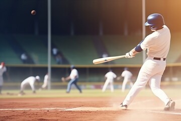 Fototapeta na wymiar baseball man sport bat ball player batter field game team athlete. Generative AI.