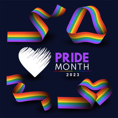 Colors of the LGBT community. Set of Color wave. LGBT poster realistic rainbow ribbon symbol of LGBT community on a light background. Recognising LGBT, equality and diversity. Vector illustration.