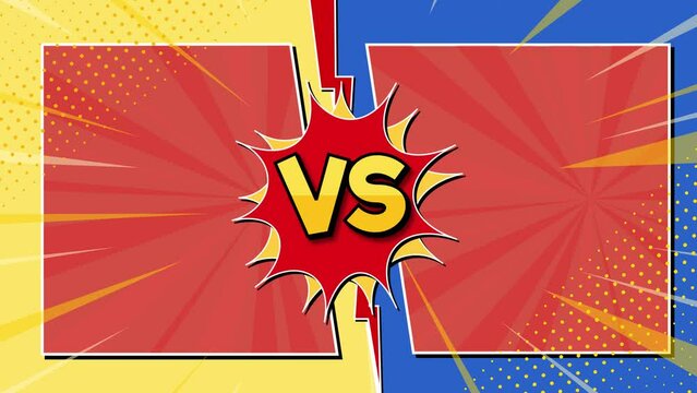 Versus Comic Text and Layout Background with Dynamic Motion Graphic