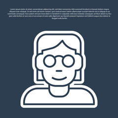 Blue line Hacker or coder icon isolated on blue background. Programmer developer working on code, coding, testing, debugging, analysing. Vector