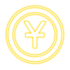 Obraz premium Neon Coin symbols of currencies on a transparent background. Dollar, euro, pound, yuan, ruble. Design element